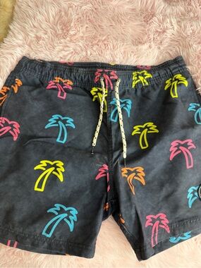 Haui Since 1980 Men's Swim Shorts - Black with Yellow Accent